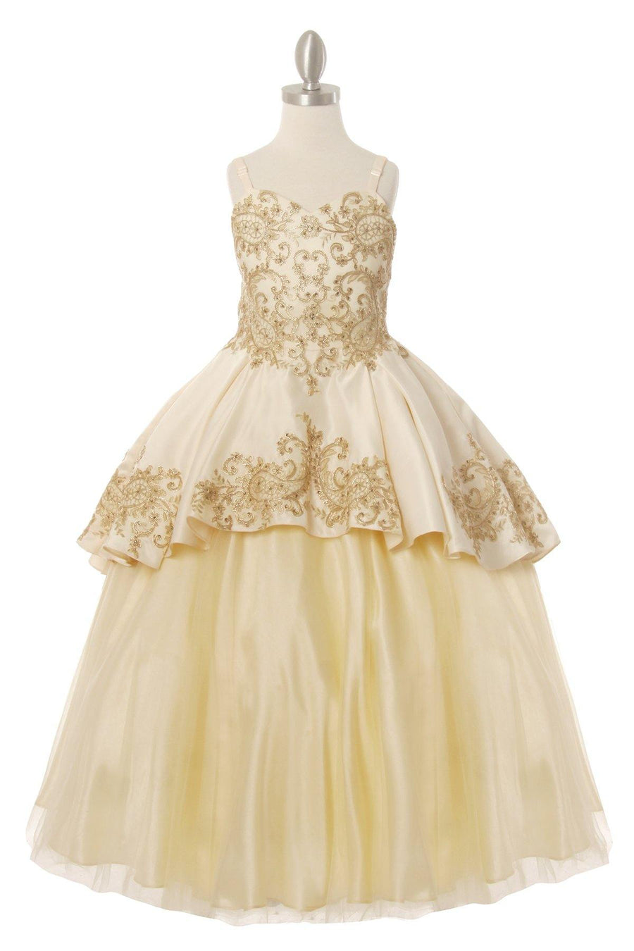 3 Piece Style Ball Gown Flower Girl Dress - The Dress Outlet Cinderella Couture