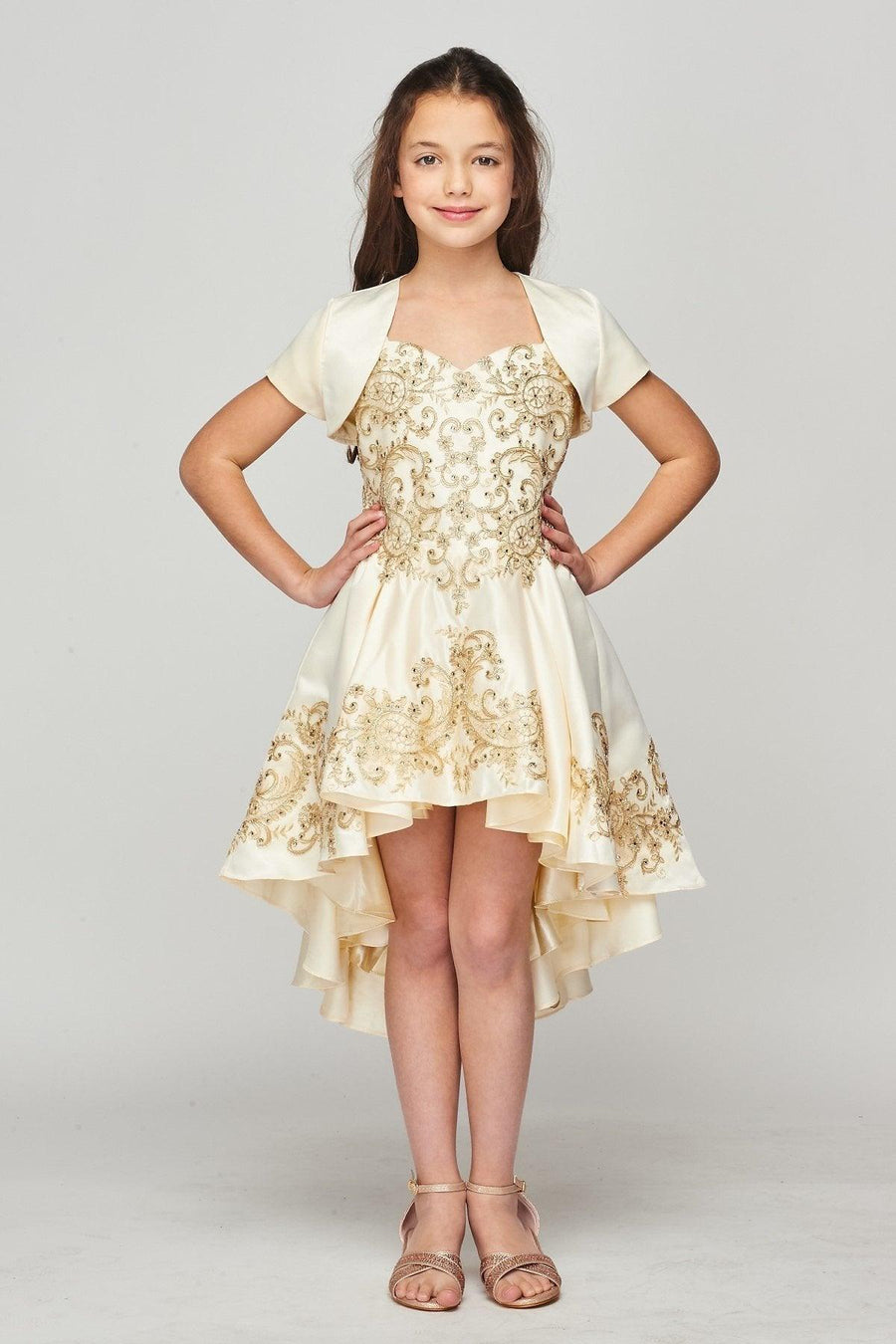 3 Piece Style Ball Gown Flower Girl Dress - The Dress Outlet