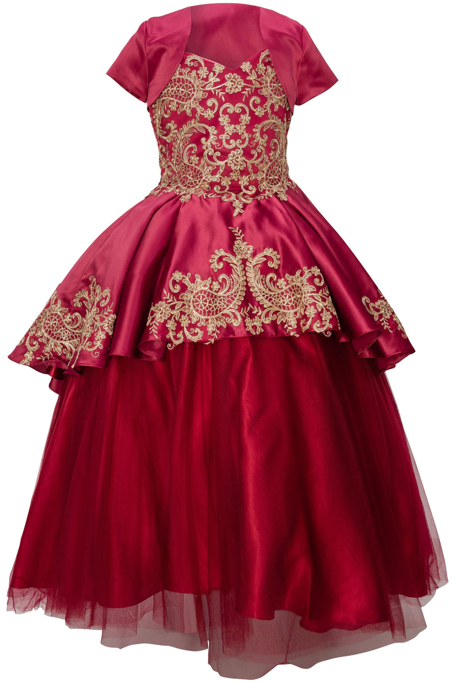 3 Piece Style Ball Gown Flower Girl Dress - The Dress Outlet Cinderella Couture