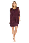 Mother of the Bride Dresses Short Glitter Pleated Jacket Mother of the Bride Dress Burgundy