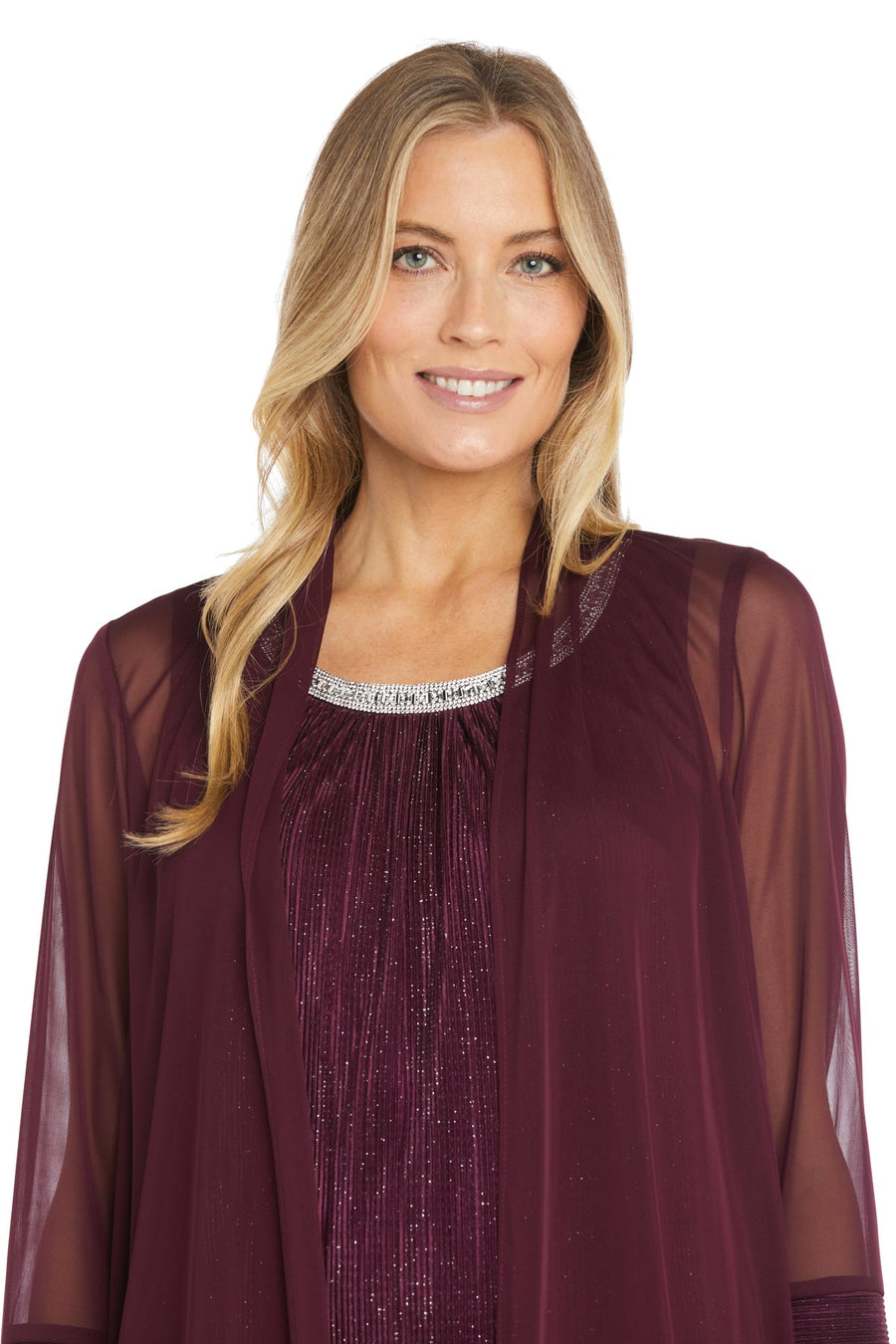 Mother of the Bride Dresses Short Glitter Pleated Jacket Mother of the Bride Dress Burgundy