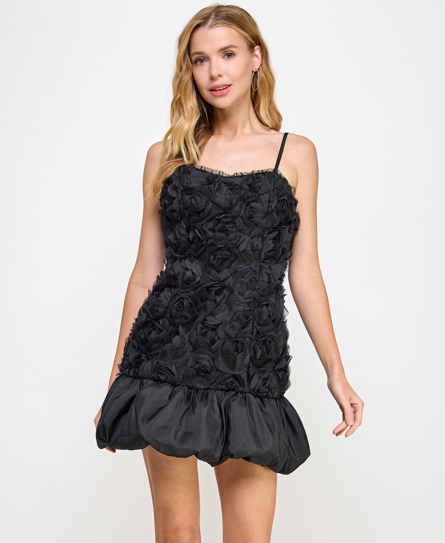 Cocktail Dresses Short Homecoming 3D Flower Cocktail Dress Black