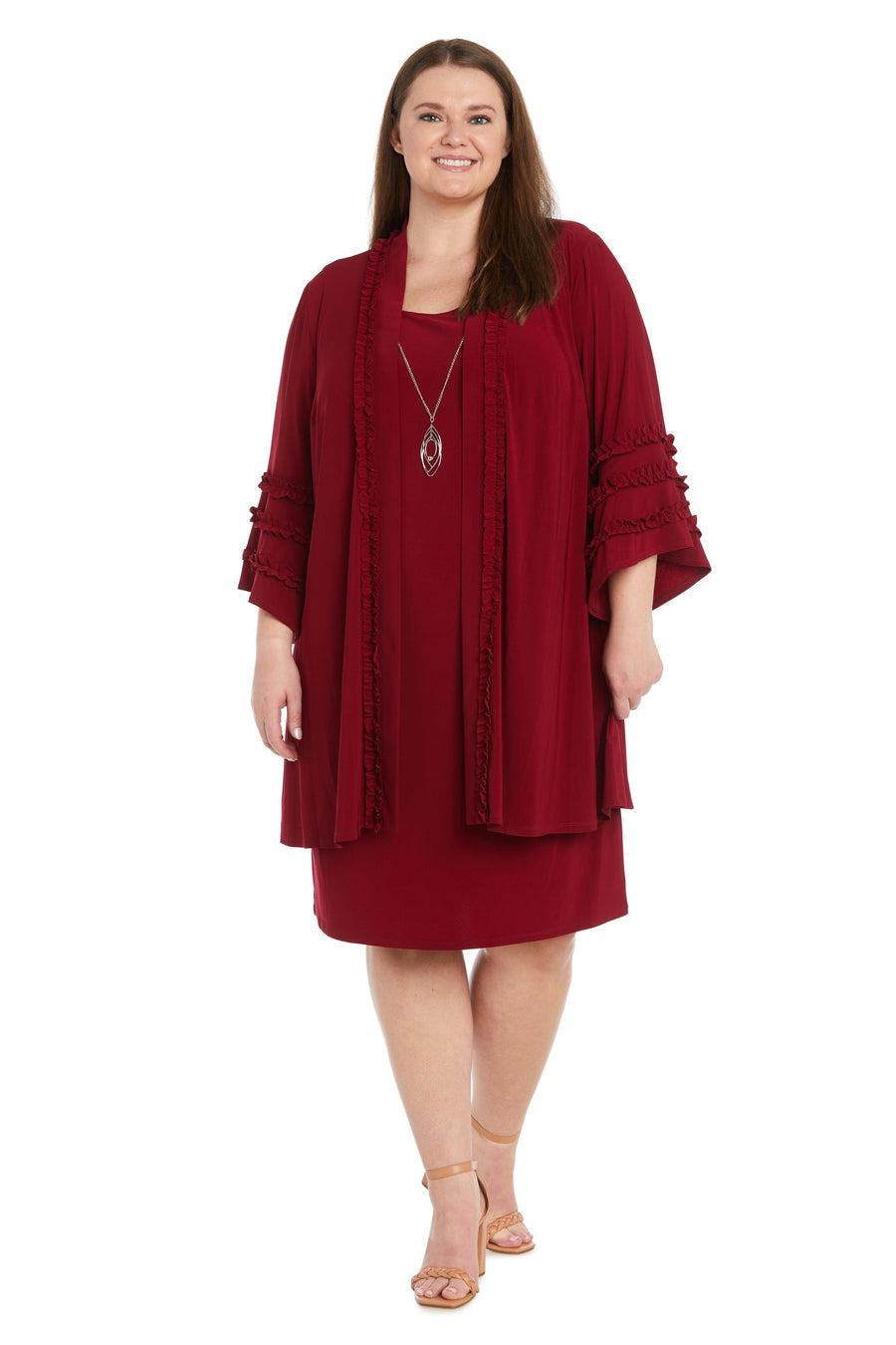 Plus Size Dresses Short Mother of the Bride Plus Size Jacket Dress Paprika