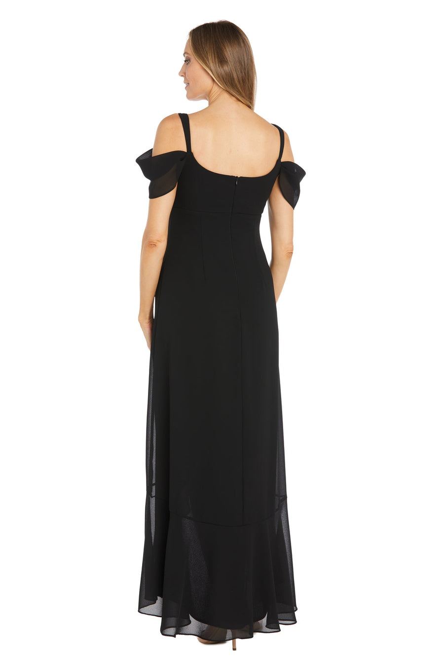 Formal Dresses Long Ruffle A Line Formal Dress  Black