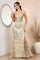 Prom Dresses Long Formal Glitter Print Mermaid Prom Dress Champagne