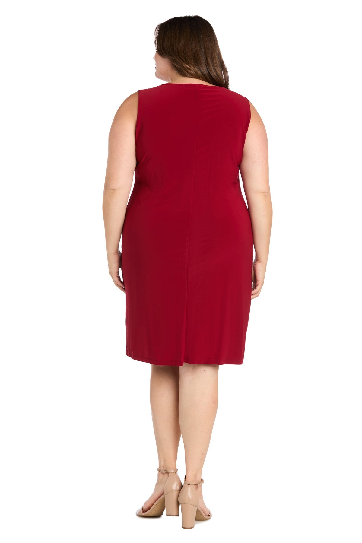 Plus Size Dresses Short Puff Print Jacket Plus Size Dress Paprika