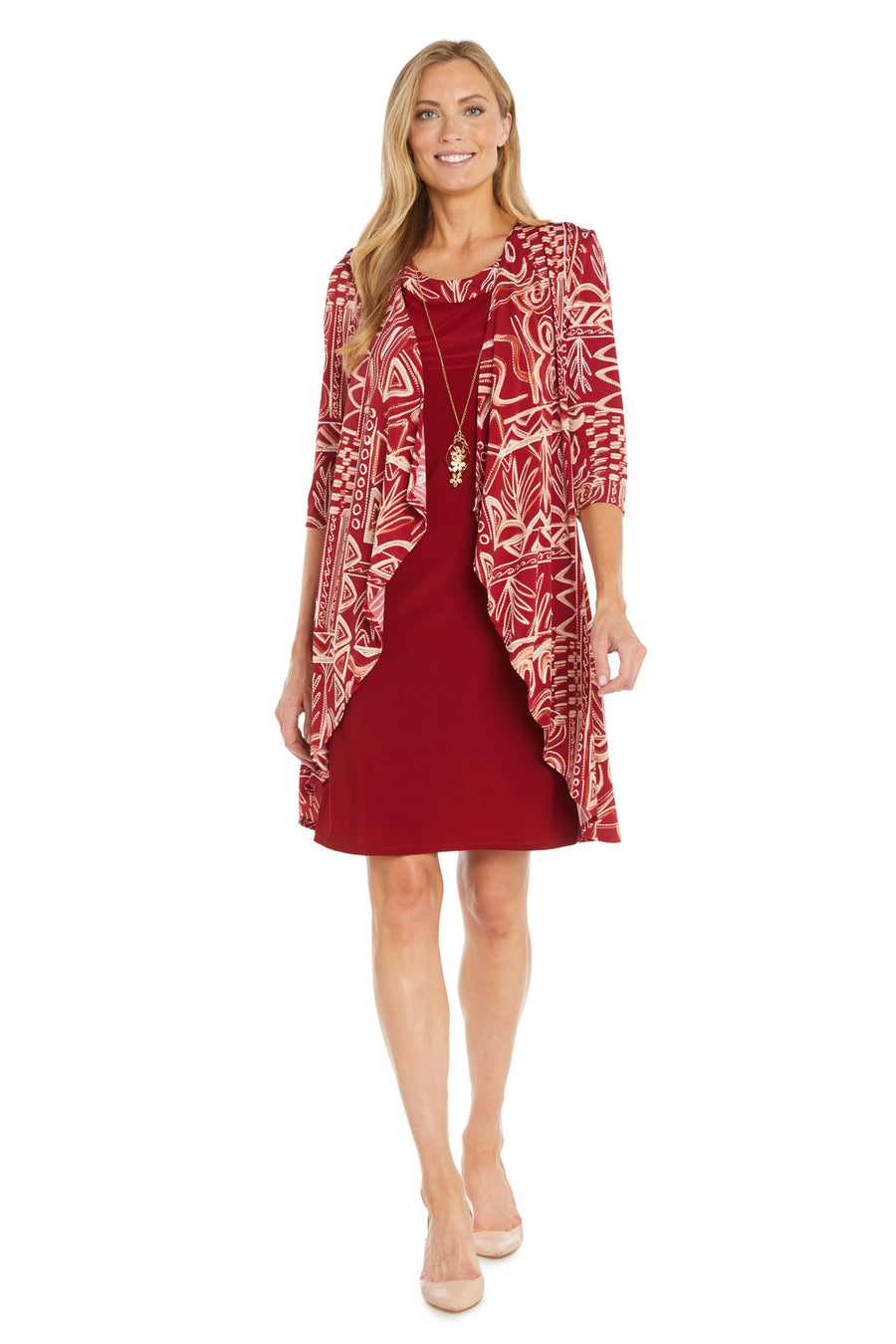 Mother of the Bride Dresses Short Print Mother of the Bride Jacket Dress Paprika