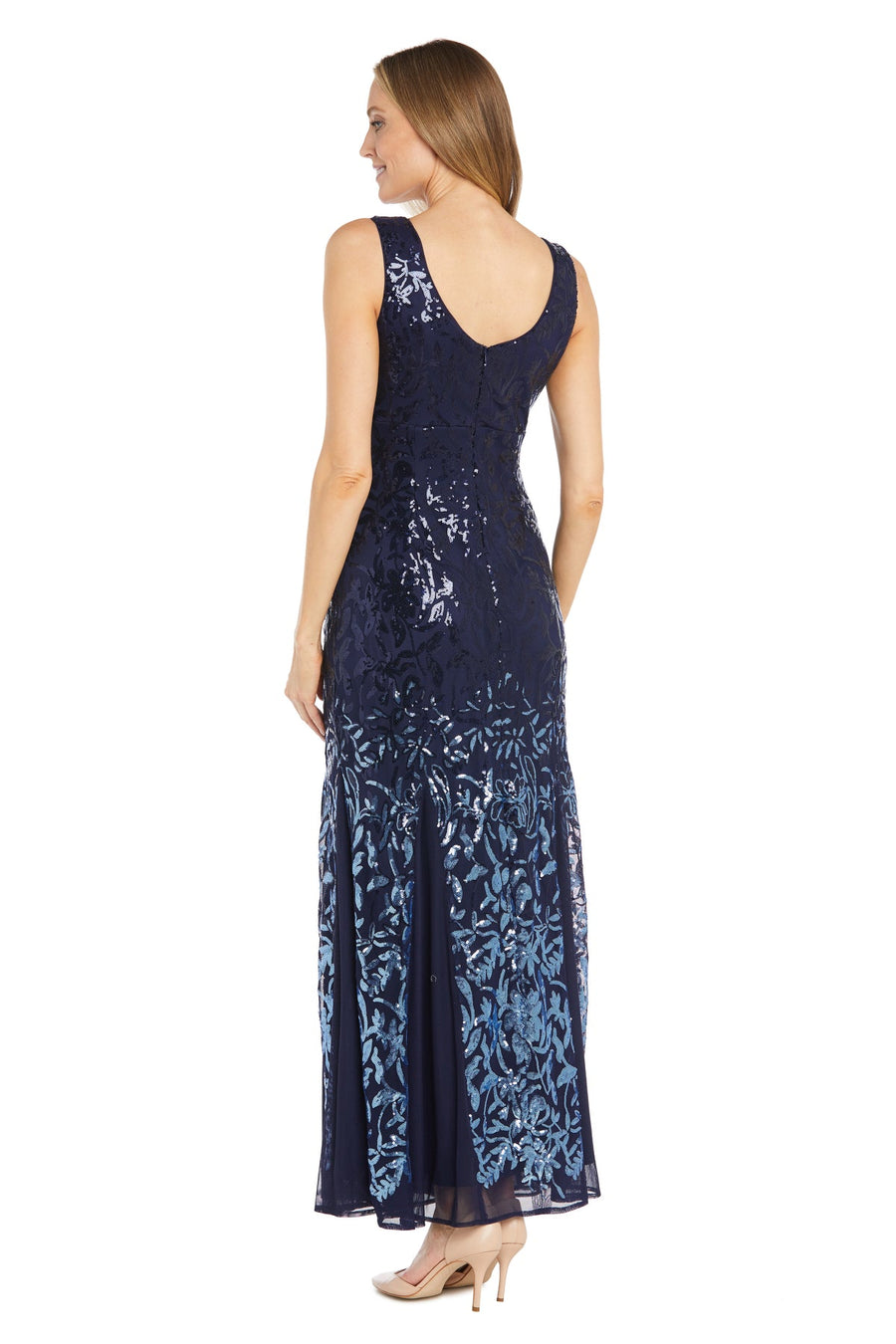 Formal Dresses Long Evening Sequin Fitted Formal Dress Navy/Periwinkle