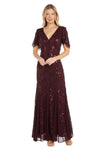 Formal Dresses Long Evening Floral Sequin Formal Dress Wine