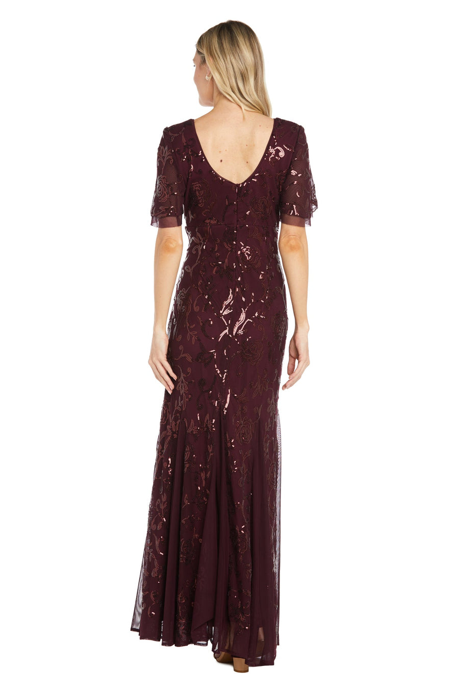 Formal Dresses Long Evening Floral Sequin Formal Dress Wine