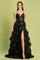 Prom Dresses Long Sequin A Line Ruffle Formal Prom Dress  Black