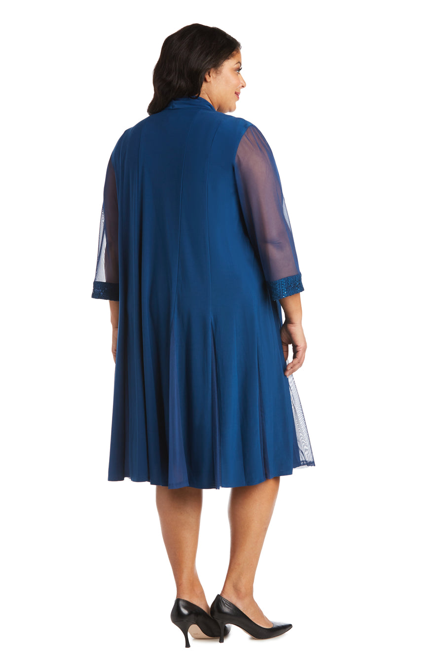 R&M Richards Plus Size Short Jacket Dress Peacock