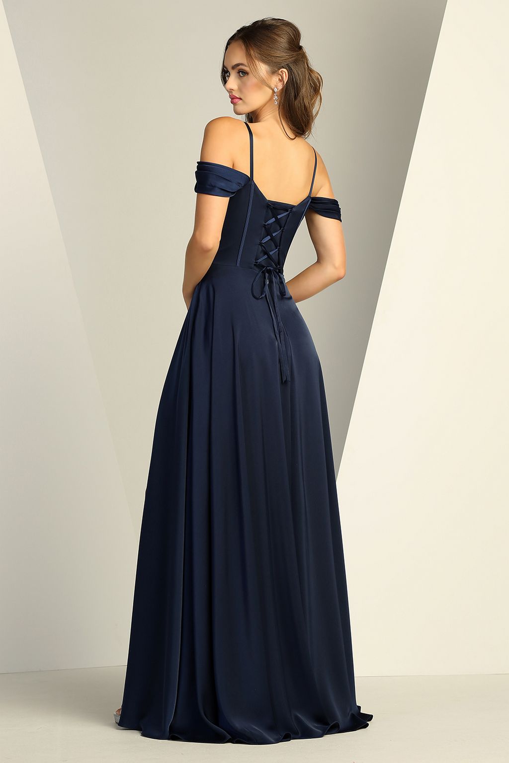 Prom Dresses A Line Long Formal Lace Prom Dress Navy