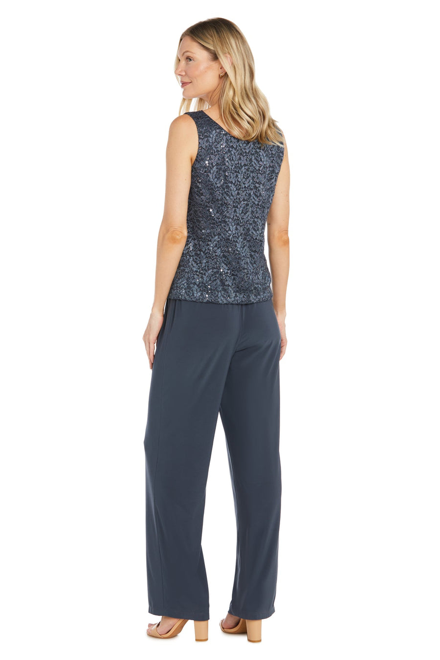 Pant Suit Long Lace Sequin Pantsuit Coal