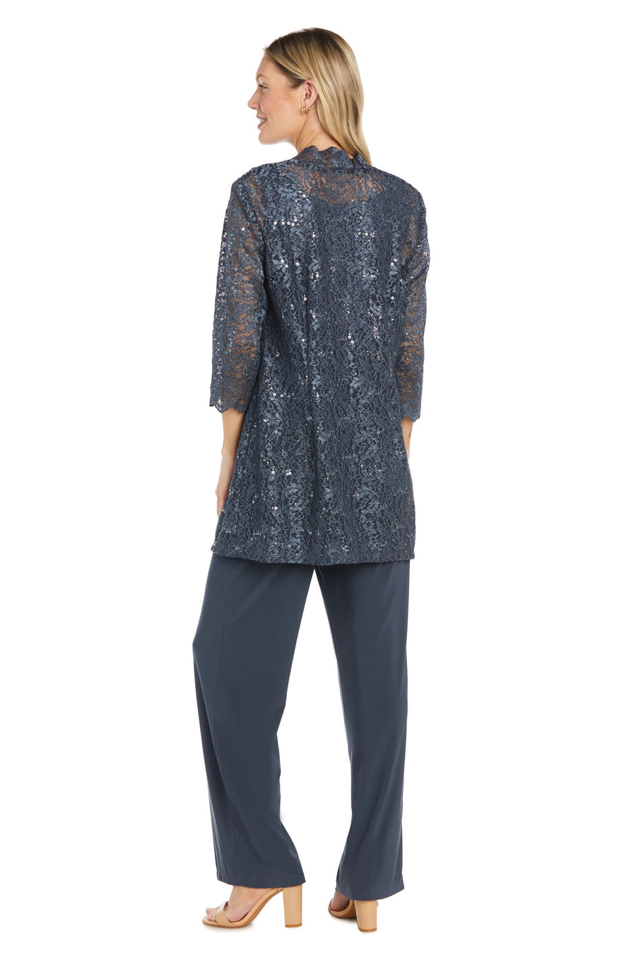 Pant Suit Long Lace Sequin Pantsuit Coal