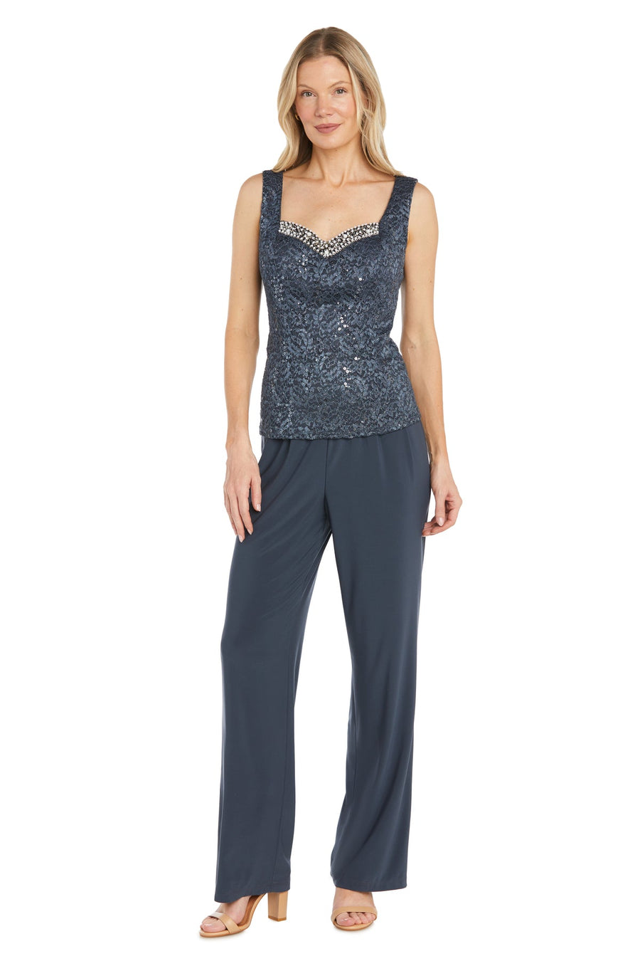 Pant Suit Long Lace Sequin Pantsuit Coal