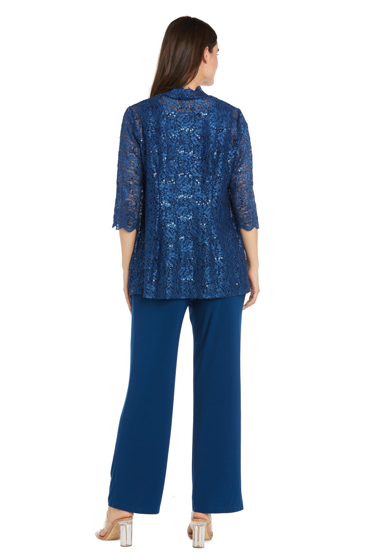 Pant Suit Long Lace Sequin Pantsuit Peacock