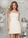 Cocktail Dresses 3D Flower Short A Line Dress Ivory