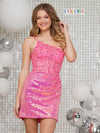 Cocktail Dresses Short Sequins Fitted Dress Hot Pink