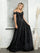 Prom Dresses Long Formal Off Shoulder Glitter Ball Gown Black