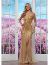 Prom Dresses Evening Formal Fitted Long Prom Dress Gold