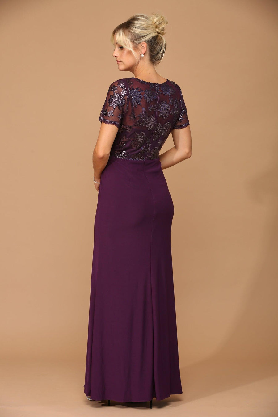 Plum L Long Formal Mother of the Bride Evening Dress Sale