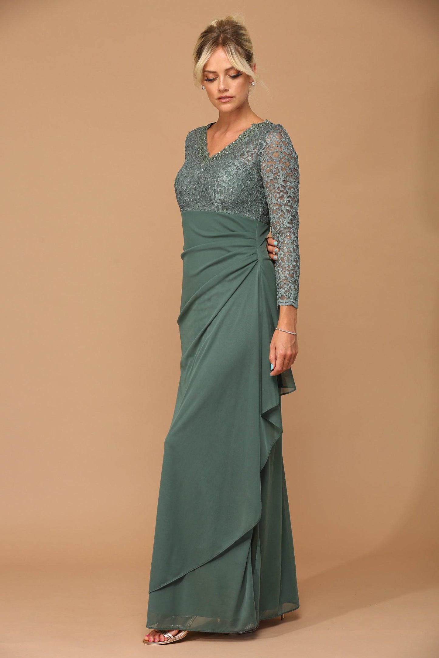 Long Sleeve Formal Mother of the Bride Evening Gown Sale