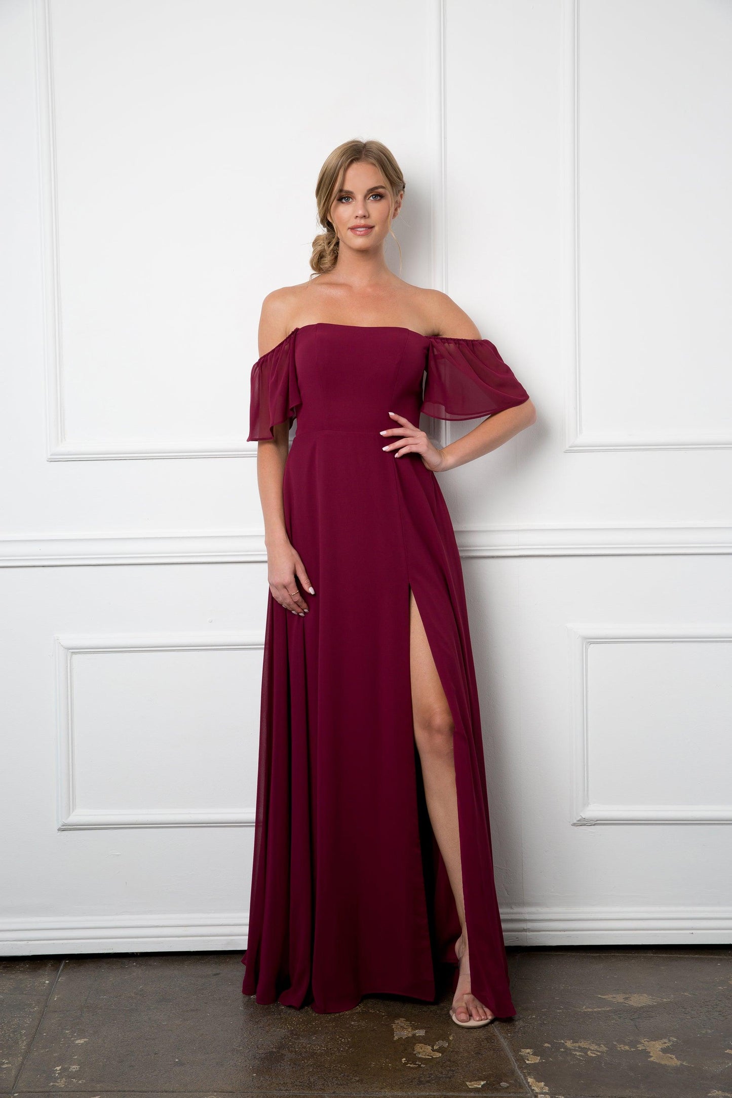 Long Formal Bridesmaids Chiffon Evening Gown Sale