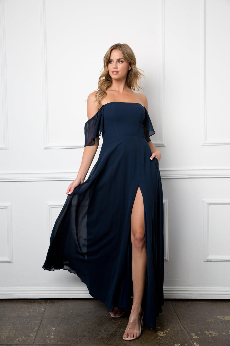 Long Formal Bridesmaids Chiffon Evening Gown Sale