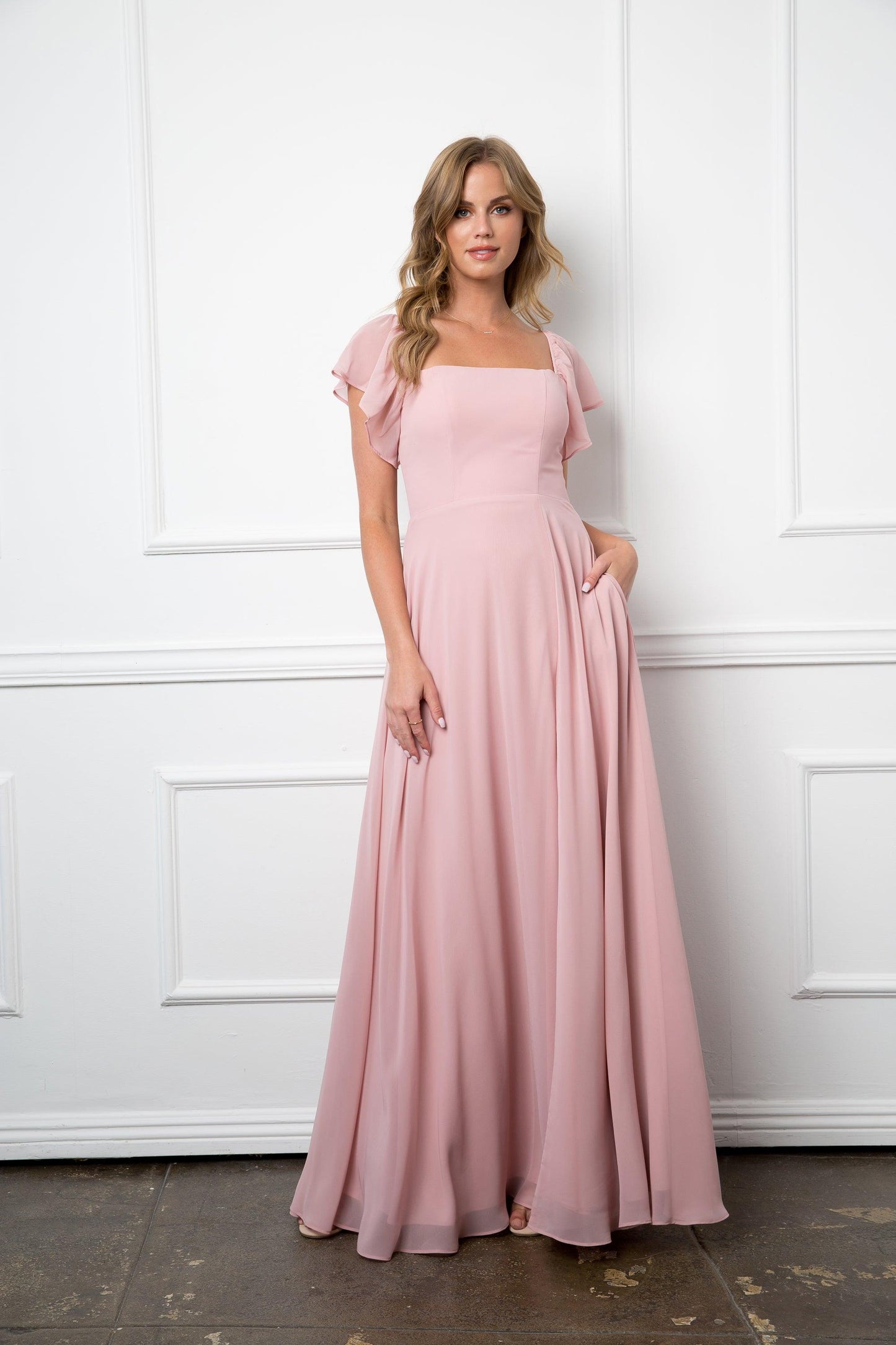 Long Formal Bridesmaids Chiffon Evening Gown Sale