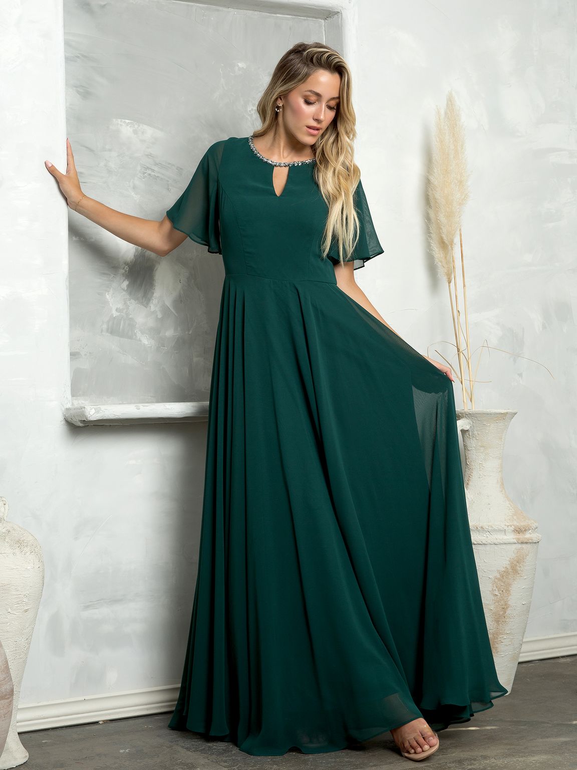 Mother of the Bride Dresses Long Beaded Mother of the Bride Dress  Hunter Green