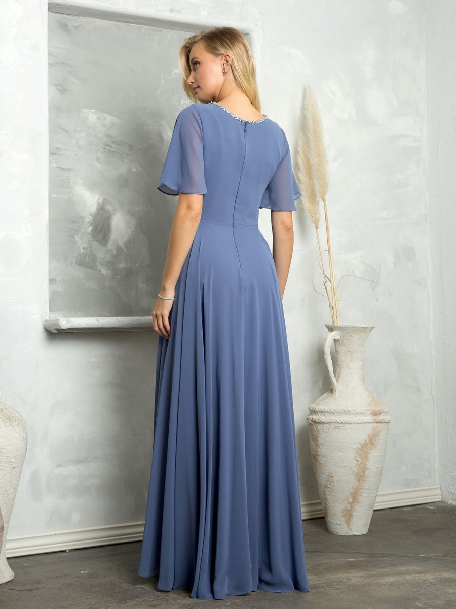 Mother of the Bride Dresses Long Beaded Mother of the Bride Dress  Slate Blue