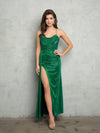 Prom Dresses Long Glitter Fitted Formal Prom Dress Hunter Green