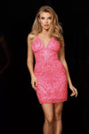 Cocktail Dresses Fitted Short Cocktail Dress Romantic Pink