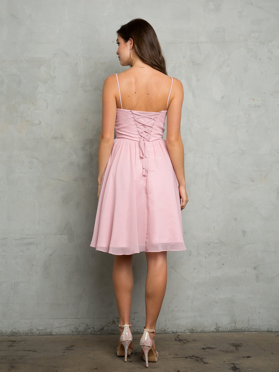 Cocktail Dresses Short Homecoming Chiffon Cocktail Dress  Dusty Rose