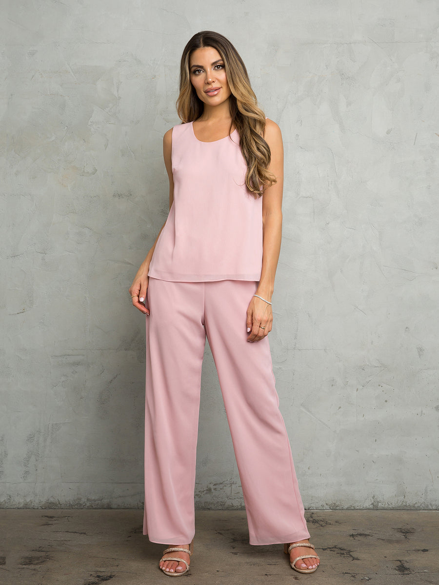 Pant Suit Long Lace Floral Pant suit Dusty Rose