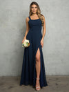 Formal Dresses Long Slit Prom Formal Dress Navy