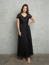 Mother of the Bride Dresses Sequin Long Lace Mother of the Bride Dress Black