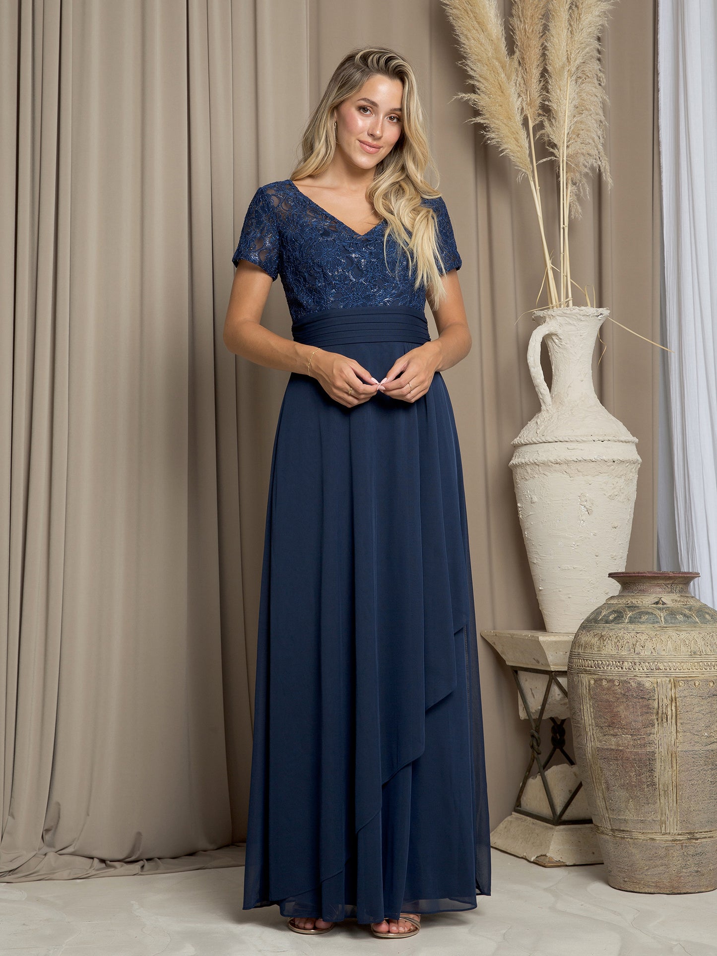 Mother of the Bride Dresses Sequin Long Lace Mother of the Bride Dress Navy