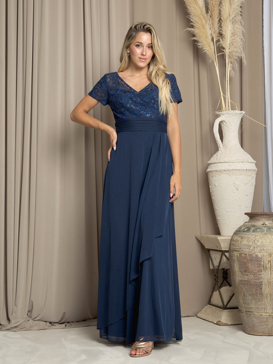 Mother of the Bride Dresses Sequin Long Lace Mother of the Bride Dress Navy