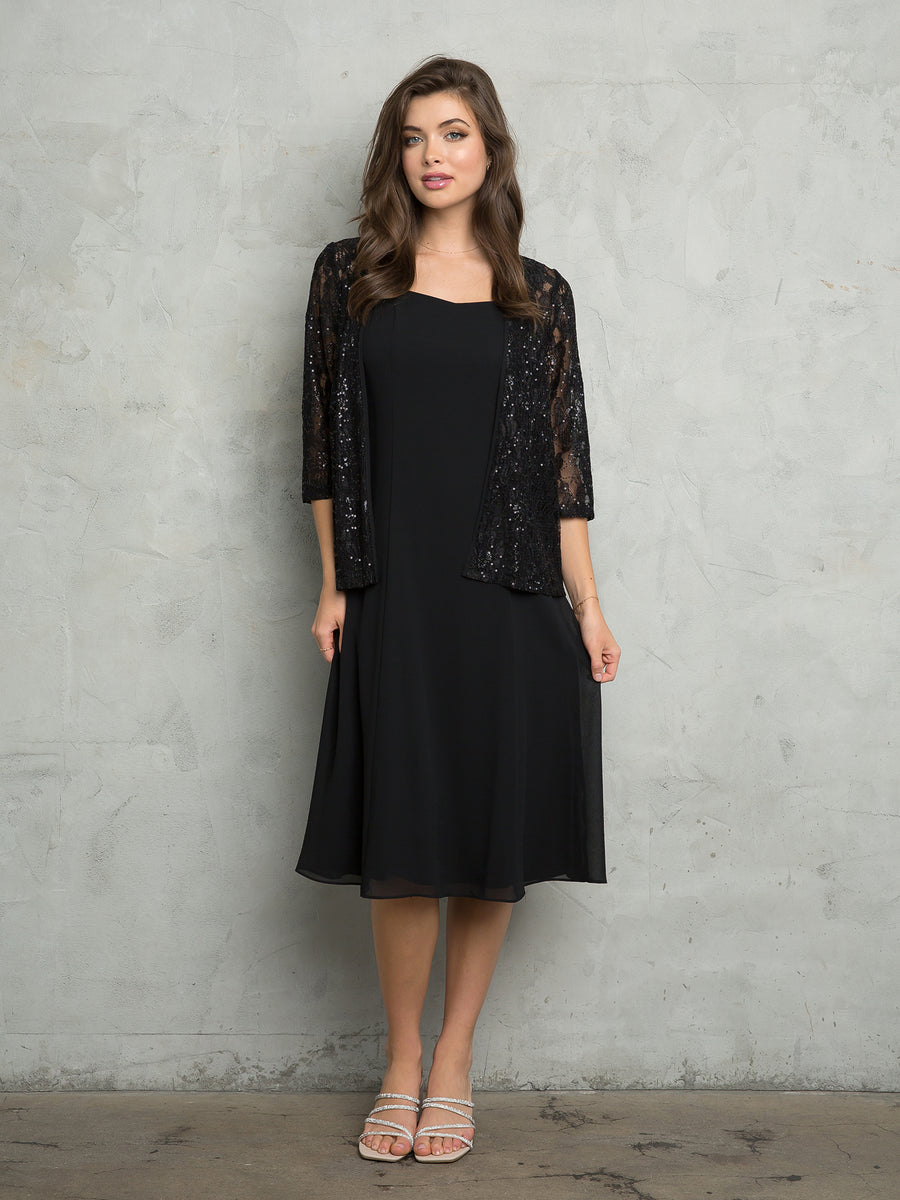 Mother of the Bride Dresses Short Mini Lace Jacket mothe of the Bride Dress Black