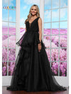 Prom Dresses Long Ball Gown Ruffle Layer Formal Prom Dress Black