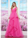 Prom Dresses Long Ball Gown Ruffle Layer Formal Prom Dress Rose