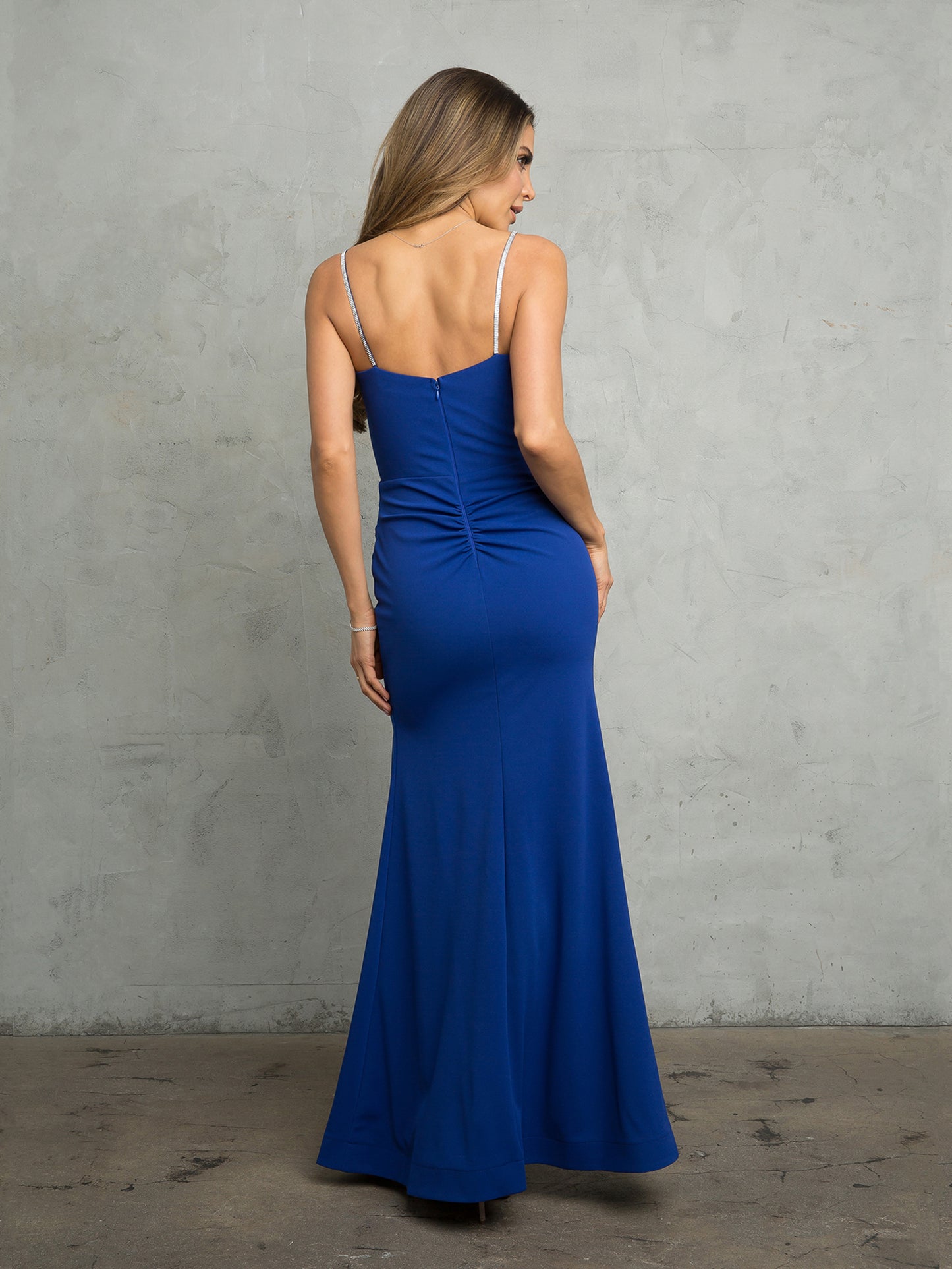 Prom Dresses Long Fitted Formal Slit Prom Dress   Royal