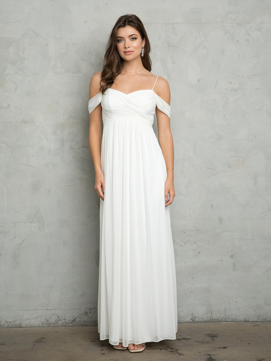 Wedding Dresses Long Simple A Line Wedding Dress Ivory