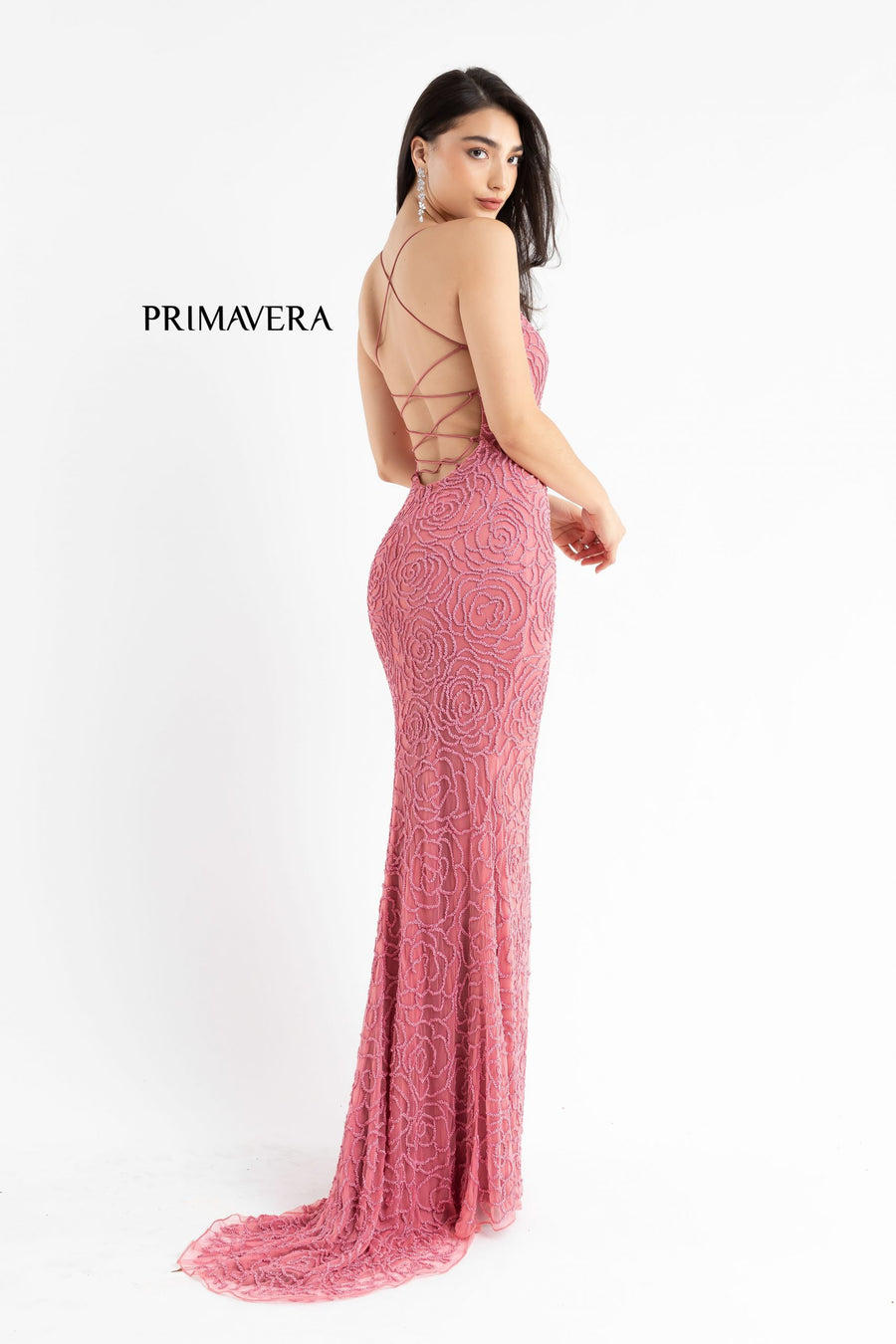 Prom Dresses Long Formal Beaded Prom Dress Rose