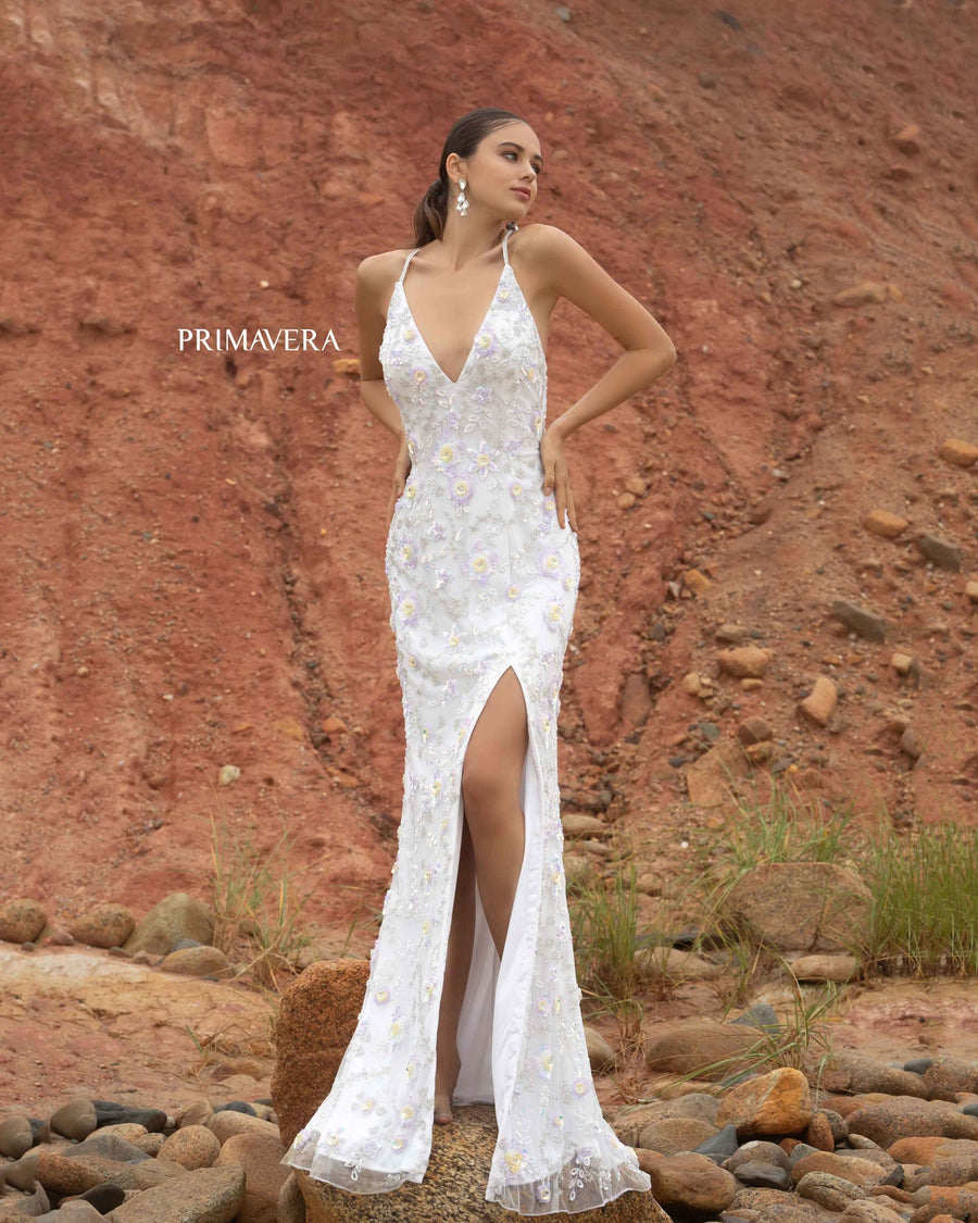 Prom Dresses Formal Beaded Long Prom Dress Ivory