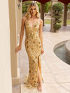 Prom Dresses Formal Beaded Long Prom Dress Light Gold