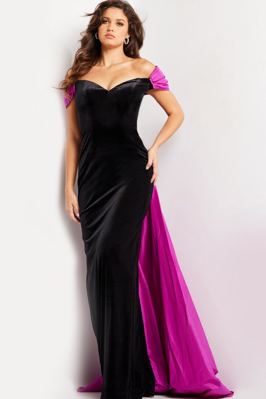 Formal Dresses Long Formal Evening Prom Dress Black/Fuchsia