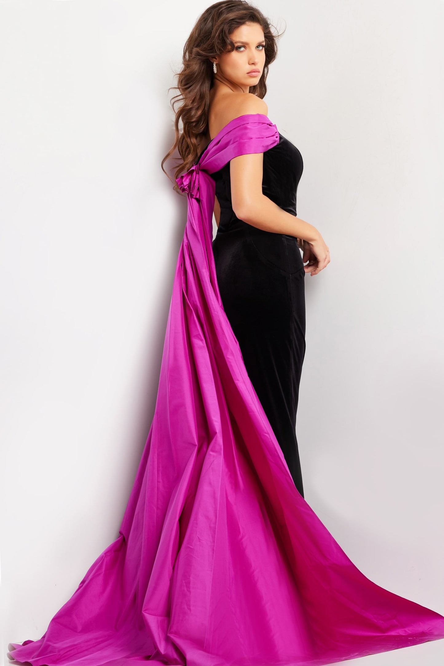 Formal Dresses Long Formal Evening Prom Dress Black/Fuchsia